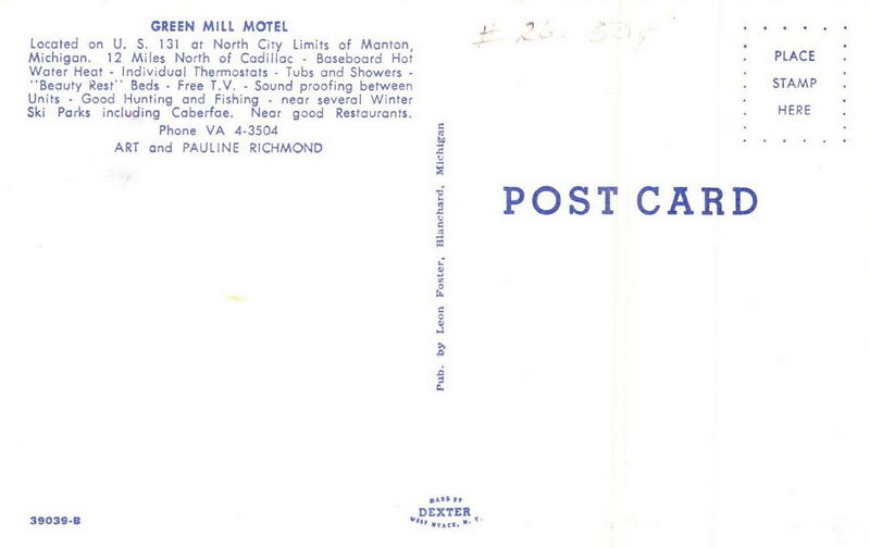 Green Mill Motel - Old Postcard (newer photo)